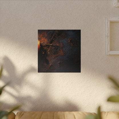 Candlelight Rust Patina Canvas Art - Dark Japandi Ma