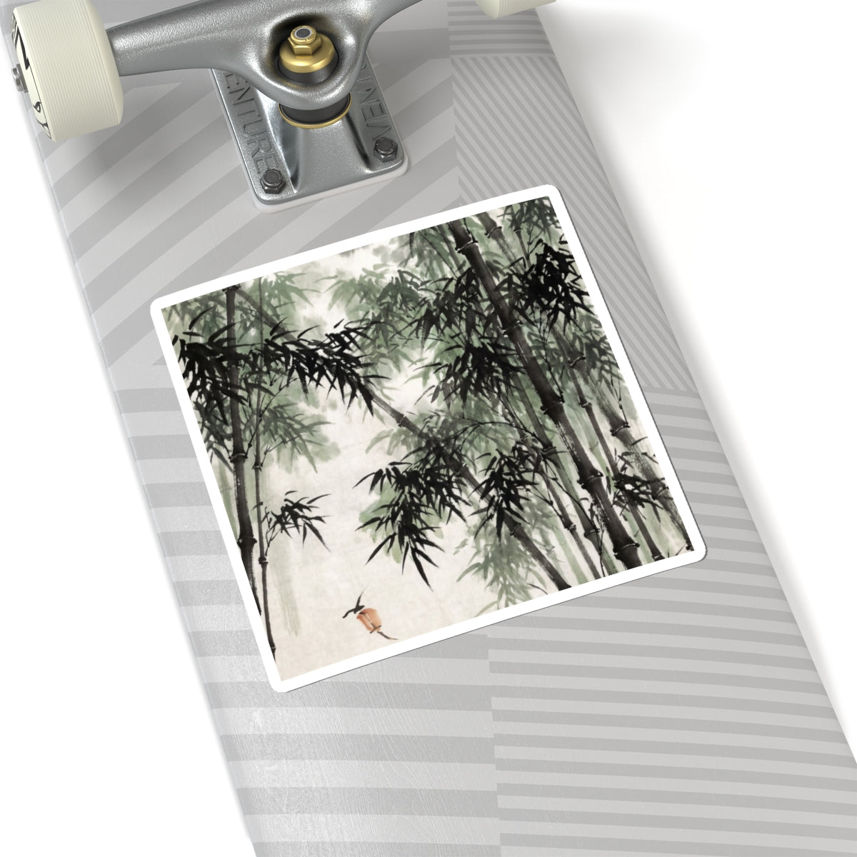 Contemplative Bamboo Grove Sticker - Sumi E Zen Art Print