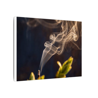 Golden Hour Incense Smoke Canvas Art - Dark Japandi Kanso
