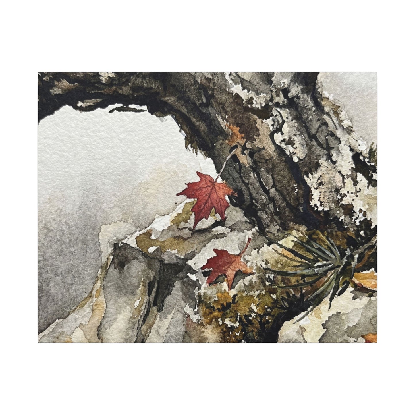 Pine Tree Autumn Canvas Art | Japandi Earthy Design