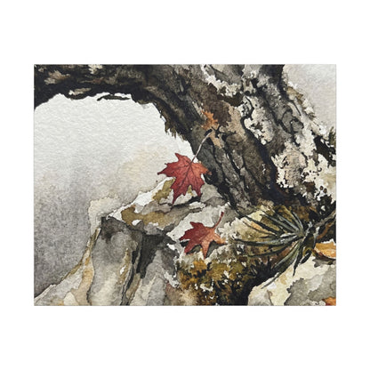 Pine Tree Autumn Canvas Art | Japandi Earthy Design
