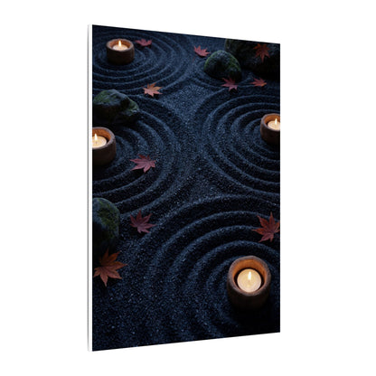 Seijaku Rock Garden Canvas Art - Dark Japandi Dark Texture