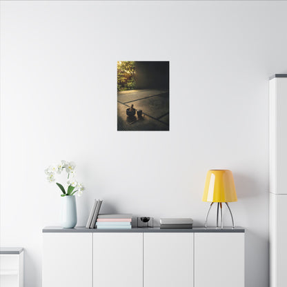 Dark Japandi Tea Ceremony in Golden Hour | Dark Texture Canvas Art