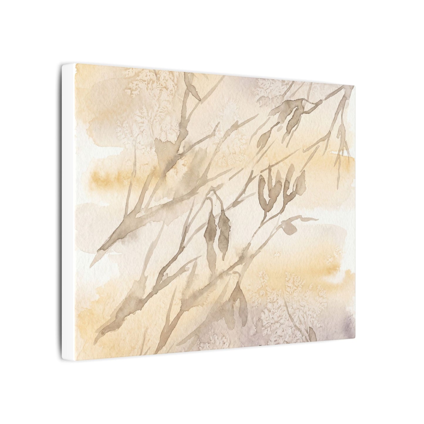 Shadow Play Winter Canvas Art | Japandi Warm Design