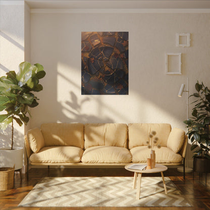 Autumn Cracked Earth Gold Repair Canvas Art | Philosophical Decor
