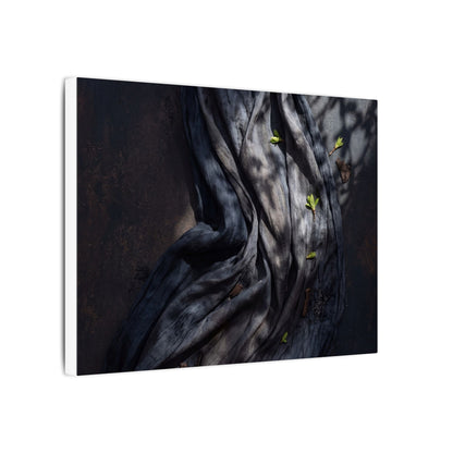 Seijaku Silk Drape Canvas Art - Dark Japandi Dark Texture