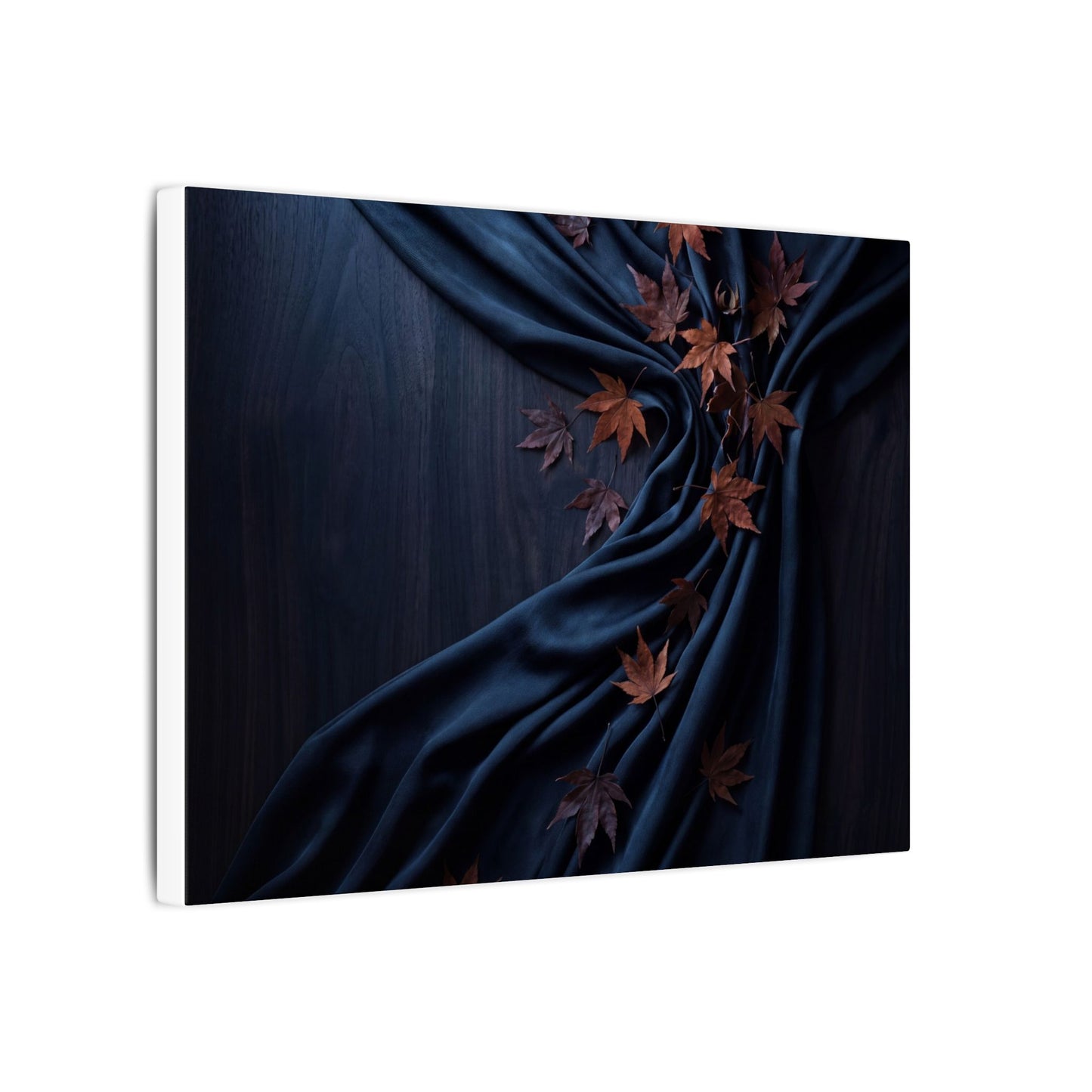 Silk Drape Autumn Canvas Art | Dark Japandi Sophisticated Design