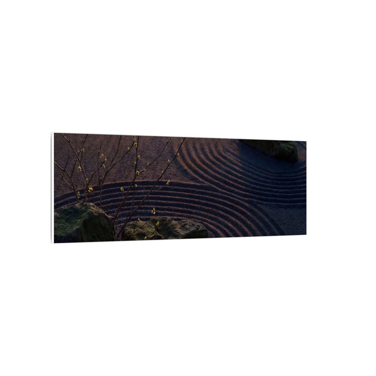 Spring Rock Garden Shadow Zen Canvas Art | Luxurious Decor