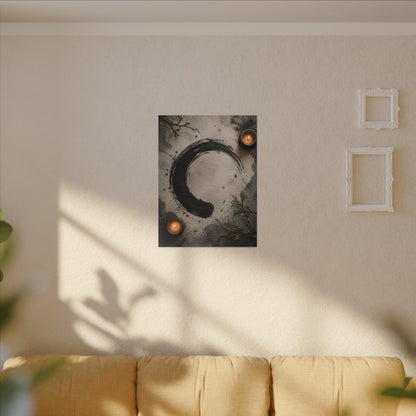 Candlelight Ink Brushstroke Canvas Art - Zen Ma