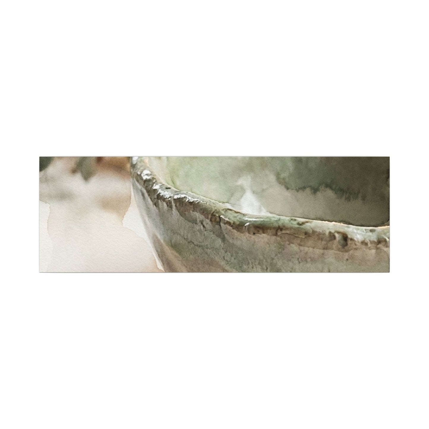 Ceramic Bowl Canvas Art | Summer Japandi Watercolor Art