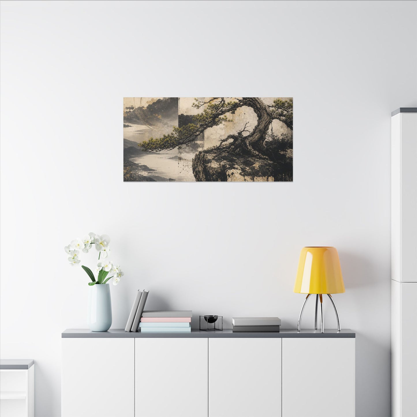 Golden Hour Pine Tree Canvas Art - Japandi Datsuzoku