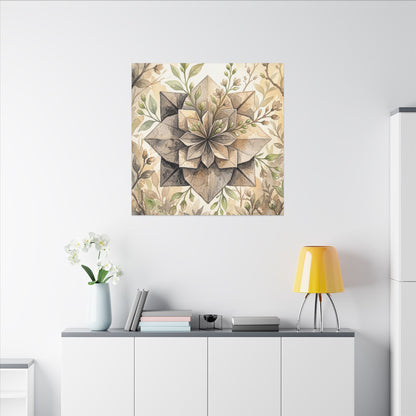 Warm Paper Fold Canvas Art - Watercolor Japandi