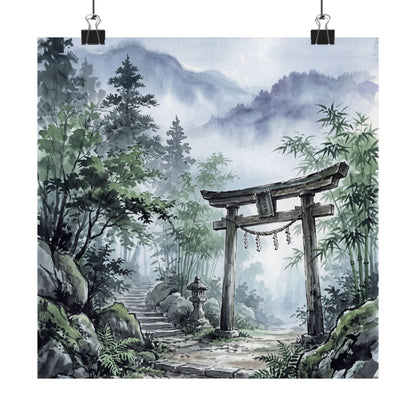 Fukinsei Torii Gate Wall Art Print - Zen Sumi E