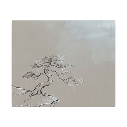 Pine Tree Minimal Line Canvas Art | Warm Japandi Art