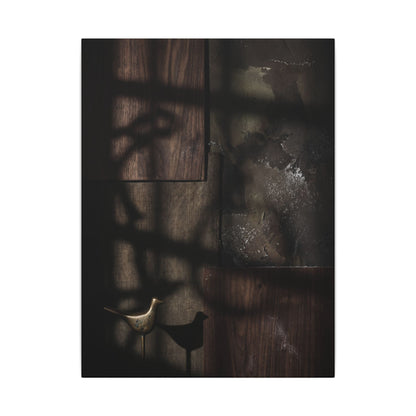 Dark Japandi Shadow Play in Candlelight | Dark Texture Canvas Art