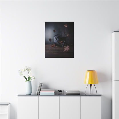 Dark Japandi Paper Fold in Dawn | Shadow Zen Canvas Art