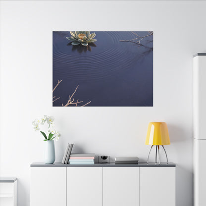 Lotus Flower Canvas Art | Winter Zen Karesansui Art