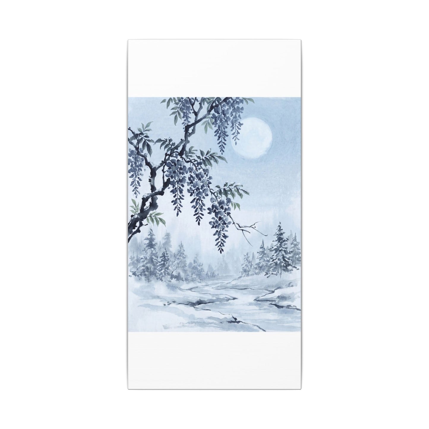 Seijaku Wisteria Canvas Art - Zen Sumi E
