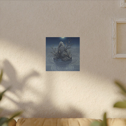 Spring Rock Garden Ukiyo E Inspired Canvas Art | Tranquil Decor