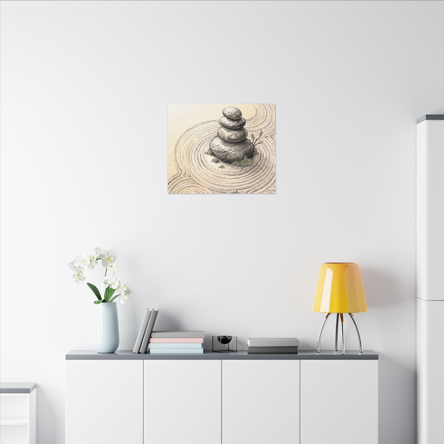 River Stones Spring Canvas Art | Zen Serene Design