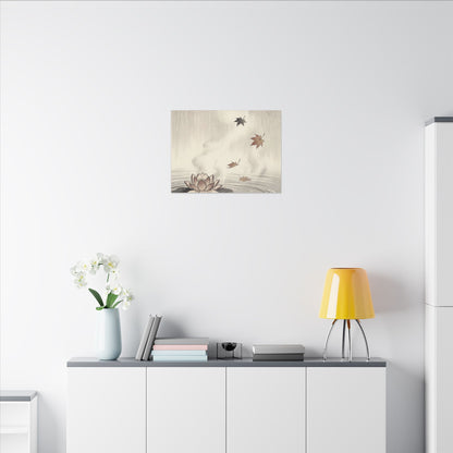 Lotus Flower Canvas Art | Autumn Zen Ukiyo E Inspired Art
