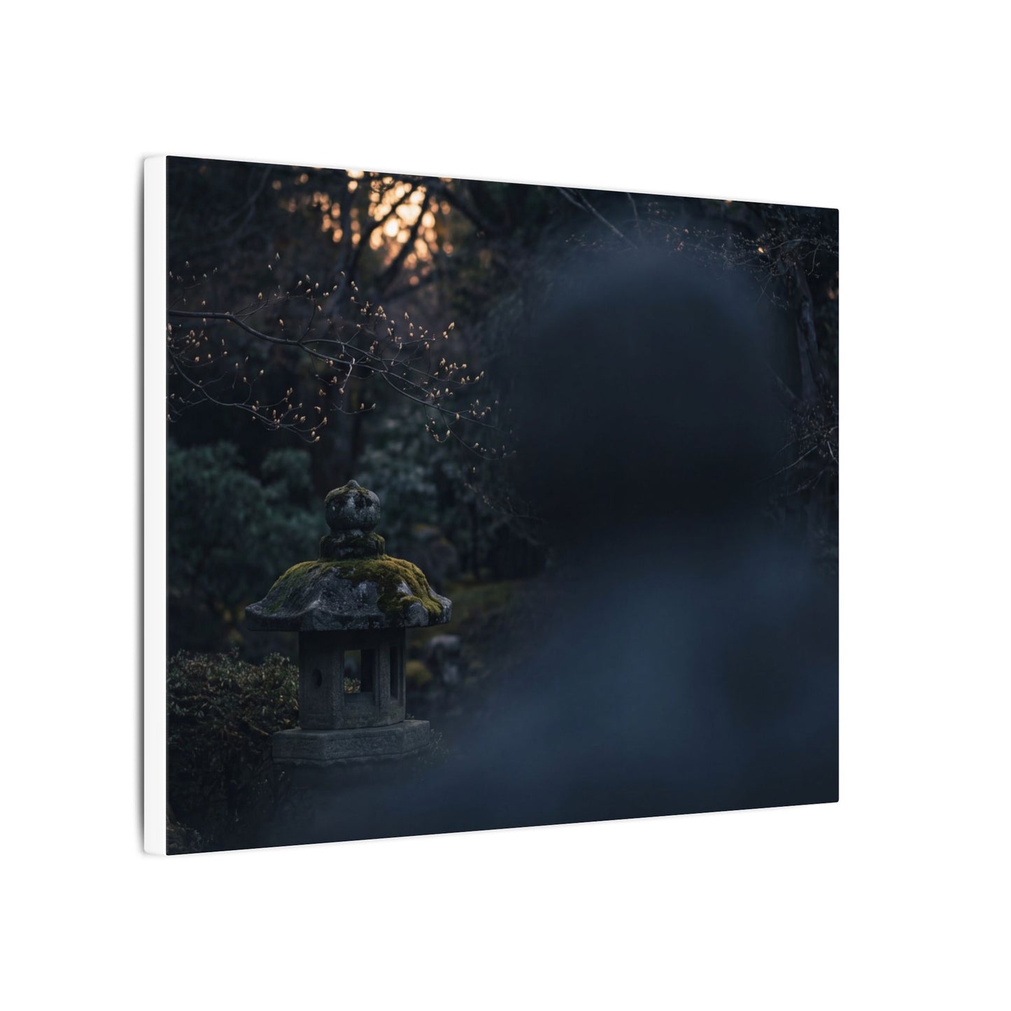 Spring Stone Lantern Moody Minimal Canvas Art | Bold Decor