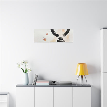 River Stones Canvas Art | Autumn Zen Enso Art