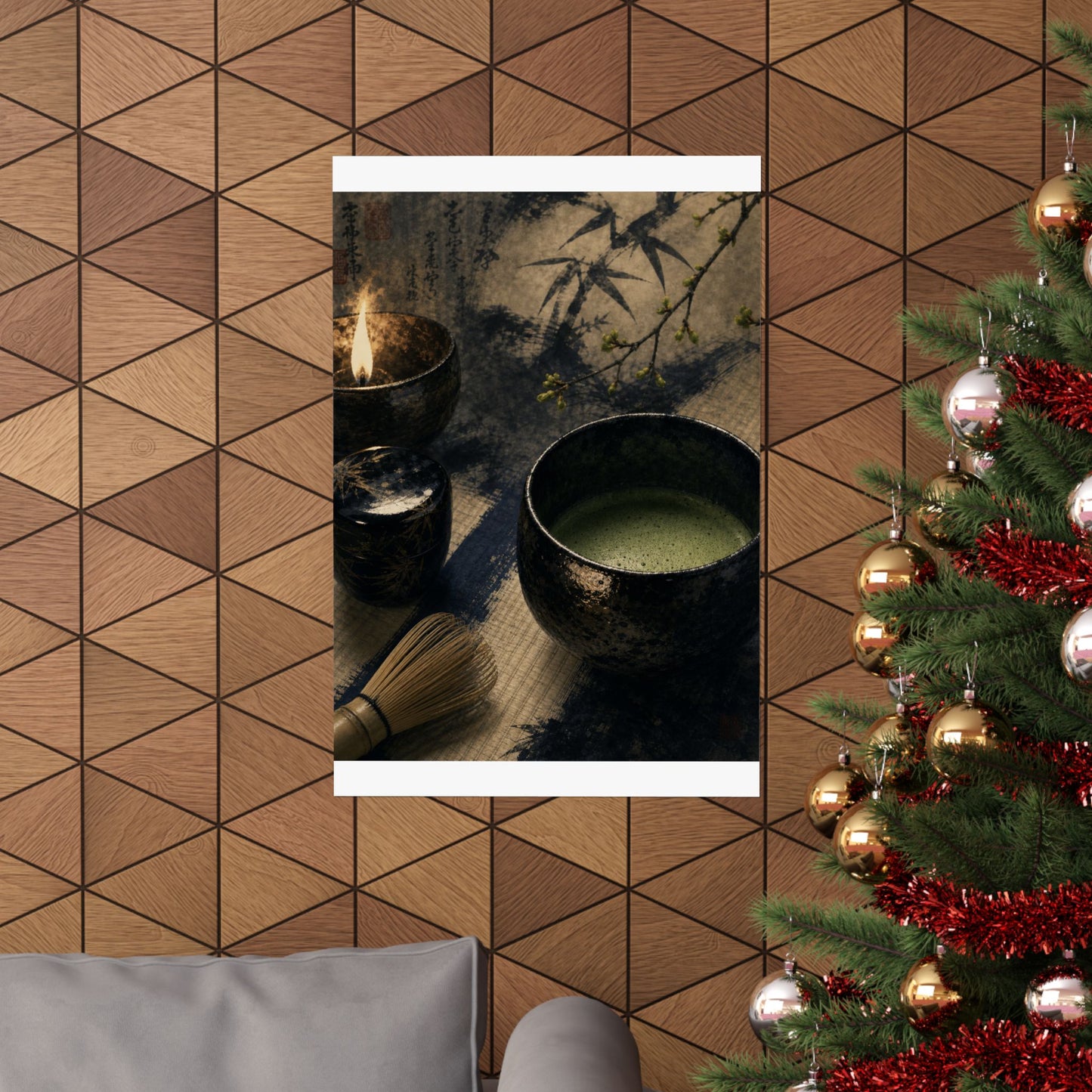 Tea Ceremony Sumi E Wall Art Print | Contemplative Zen Art