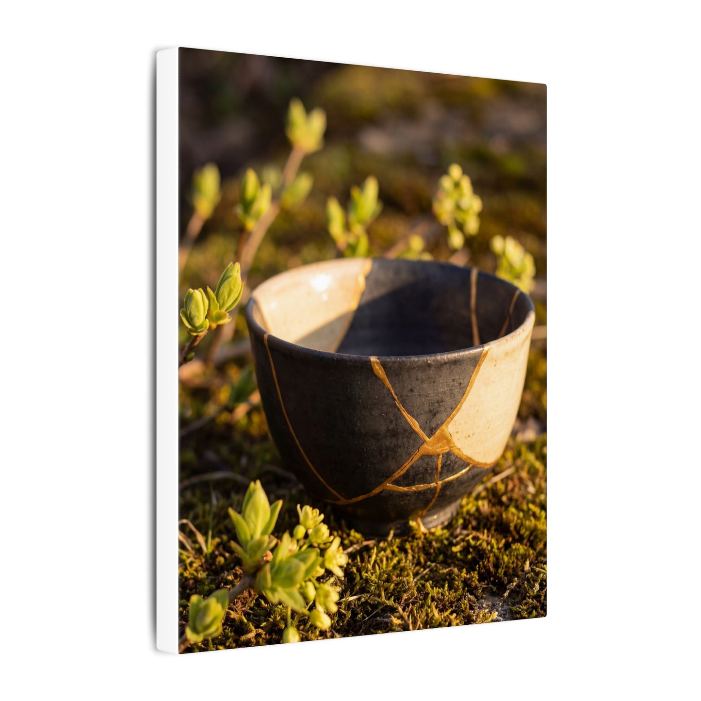 Seijaku Broken Pottery Canvas Art - Kintsugi Gold Repair