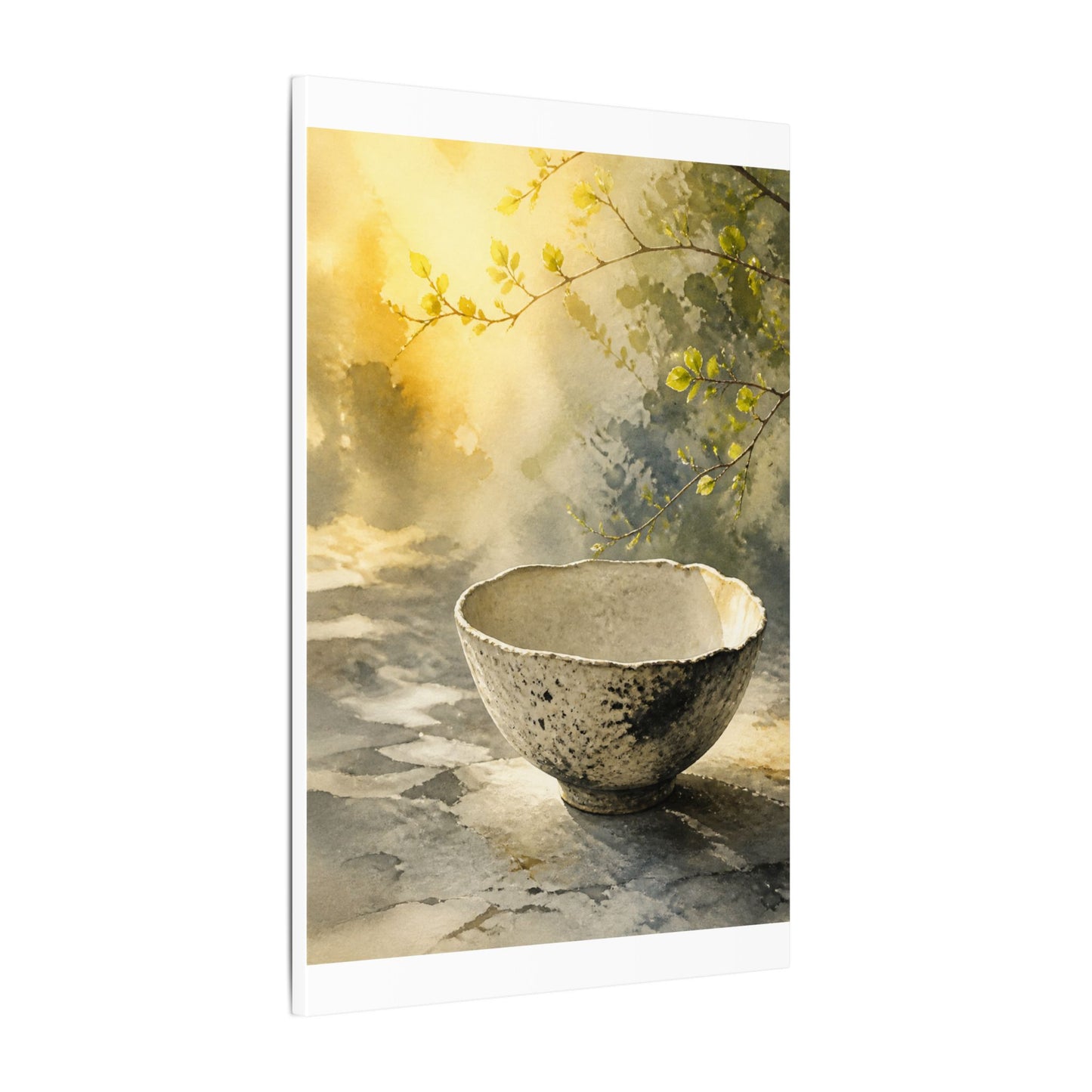 Cozy Ceramic Bowl Canvas Art - Watercolor Japandi