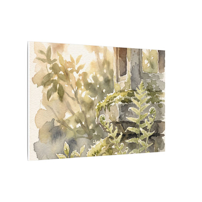 Earthy Stone Lantern Canvas Art - Watercolor Japandi