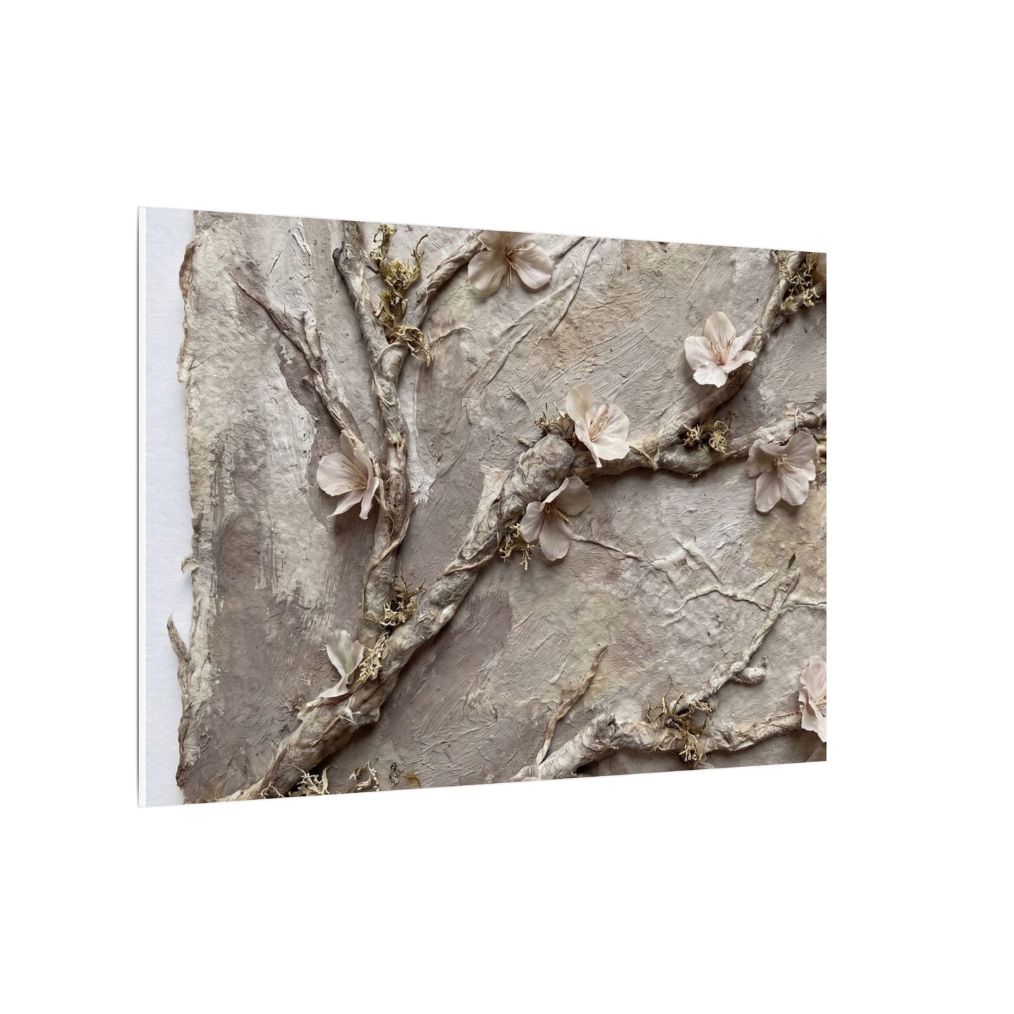 Summer Cherry Blossom Texture Canvas Art | Earthy Decor