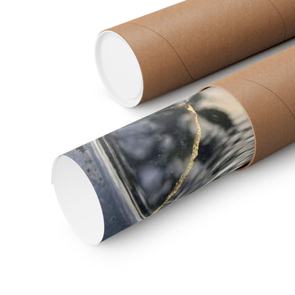 Seijaku Water Ripple Wall Art Print - Kintsugi Gold Repair