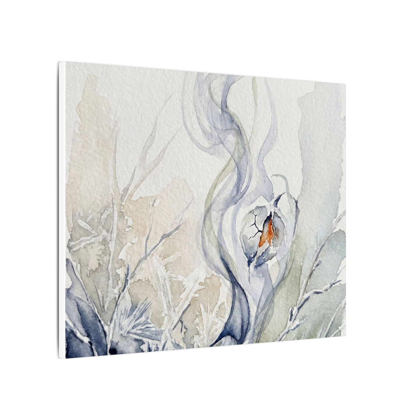 Earthy Incense Smoke Canvas Art - Watercolor Japandi
