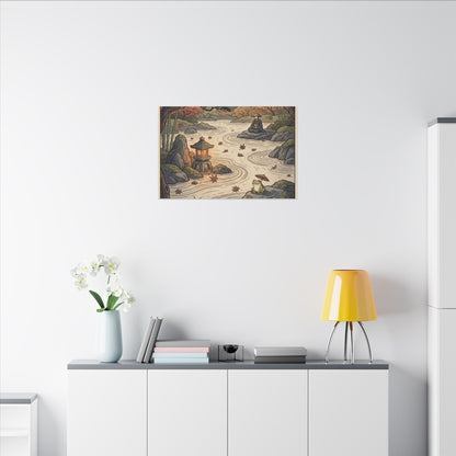 Rock Garden Autumn Canvas Art | Zen Serene Design