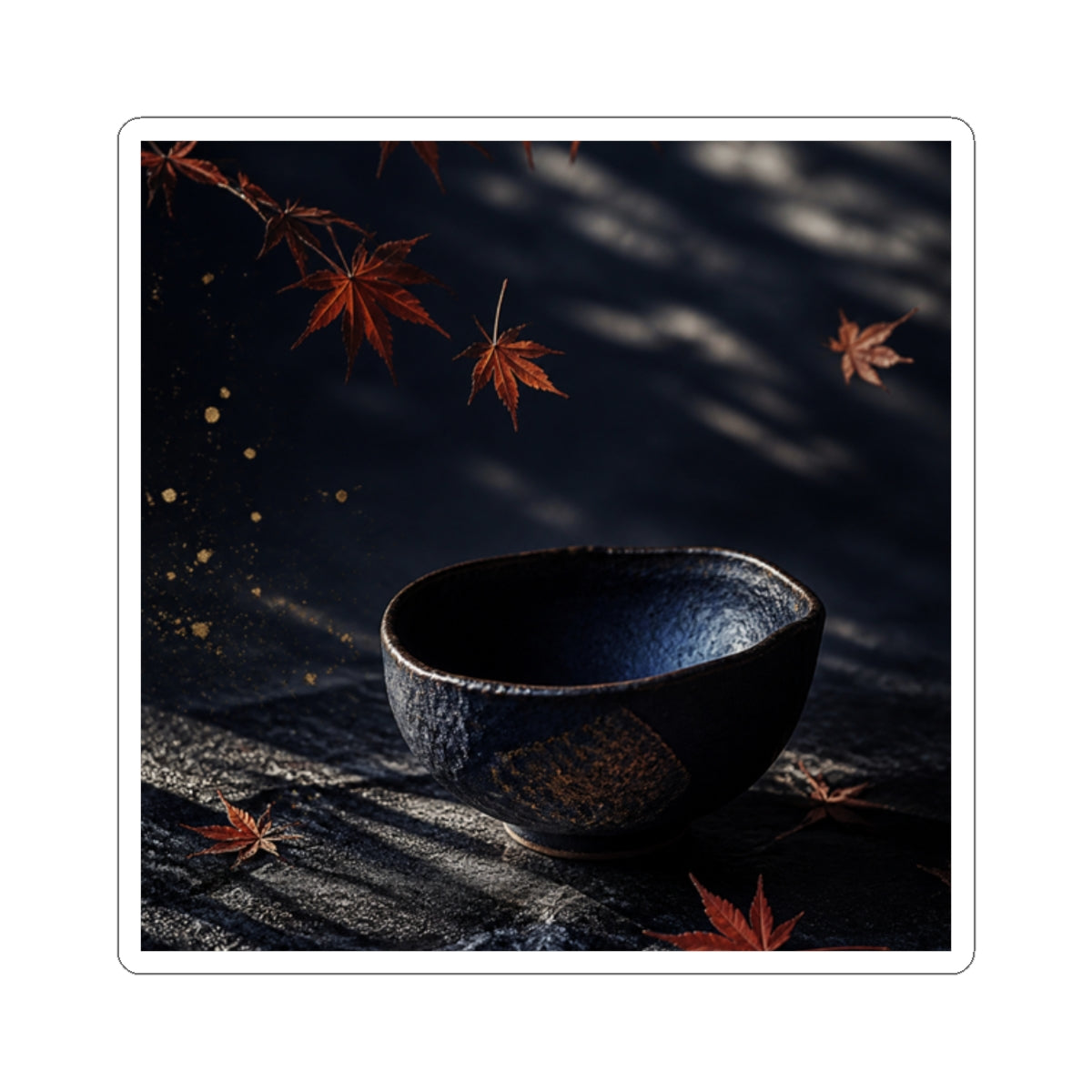 Ceramic Bowl Autumn Sticker | Dark Japandi Luxurious Design