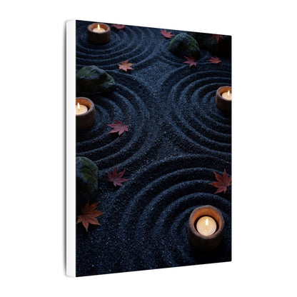 Seijaku Rock Garden Canvas Art - Dark Japandi Dark Texture