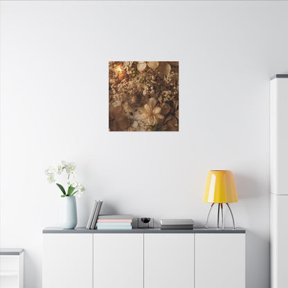 Spring Dried Flowers Japanese Pattern Canvas Art | Earthy Decor