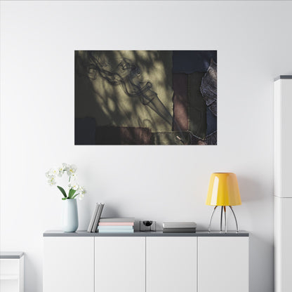 Ma Incense Smoke Canvas Art - Dark Japandi Dark Texture