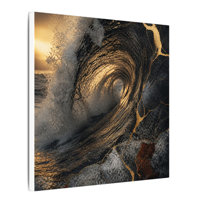 Kanso Ocean Wave Canvas Art - Kintsugi Gold Vein