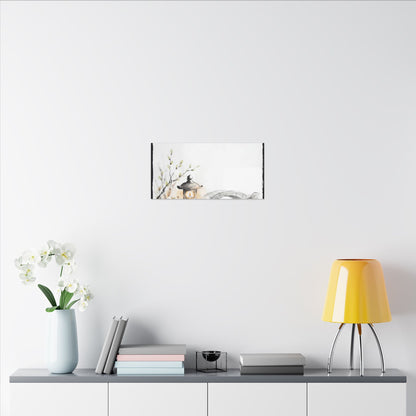 Moonlit Garden Spring Canvas Art | Zen Contemplative Design