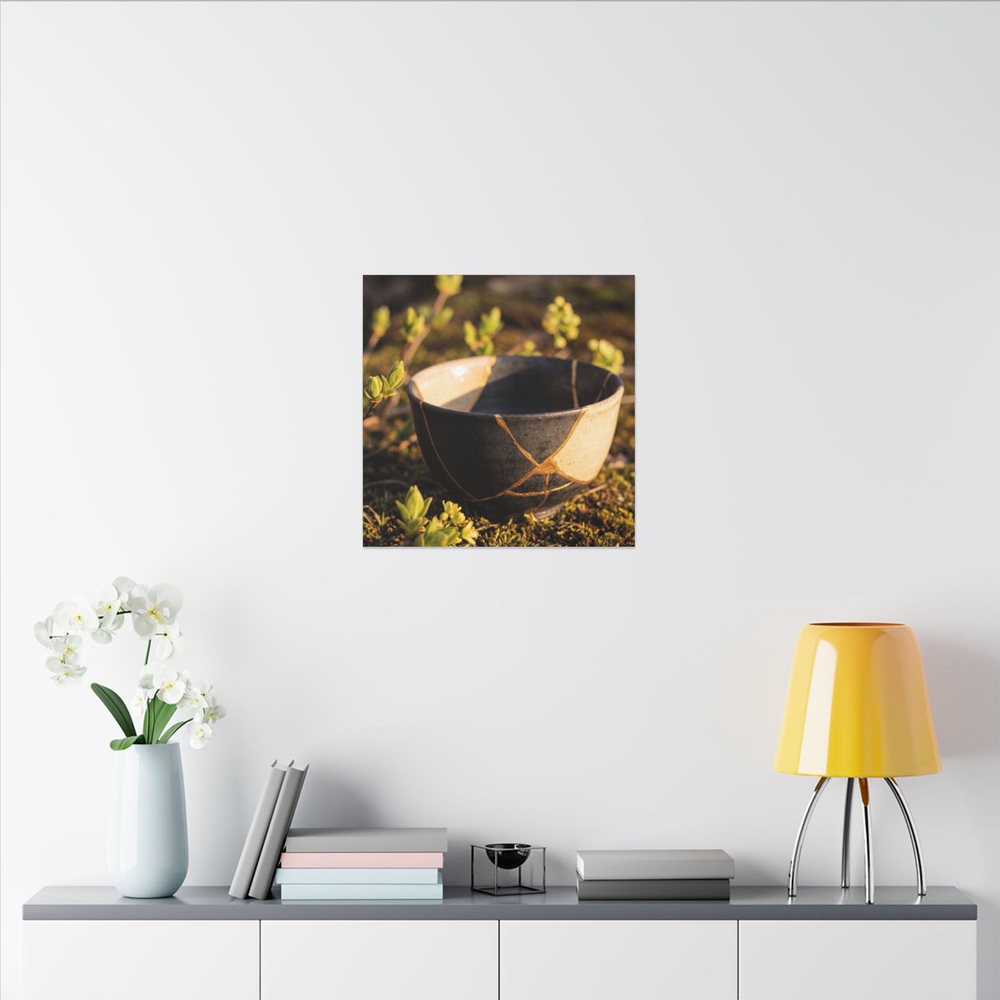 Seijaku Broken Pottery Canvas Art - Kintsugi Gold Repair