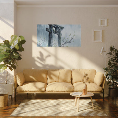 Torii Gate Canvas Art | Spring Zen Sumi E Art