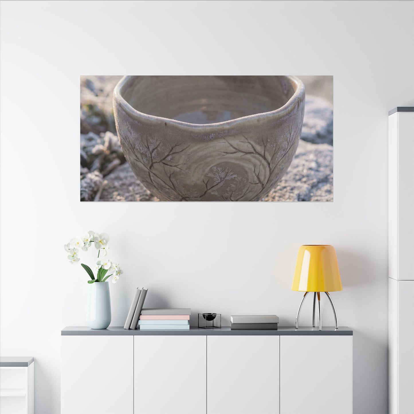 Seijaku Ceramic Bowl Canvas Art - Japandi Japanese Pattern