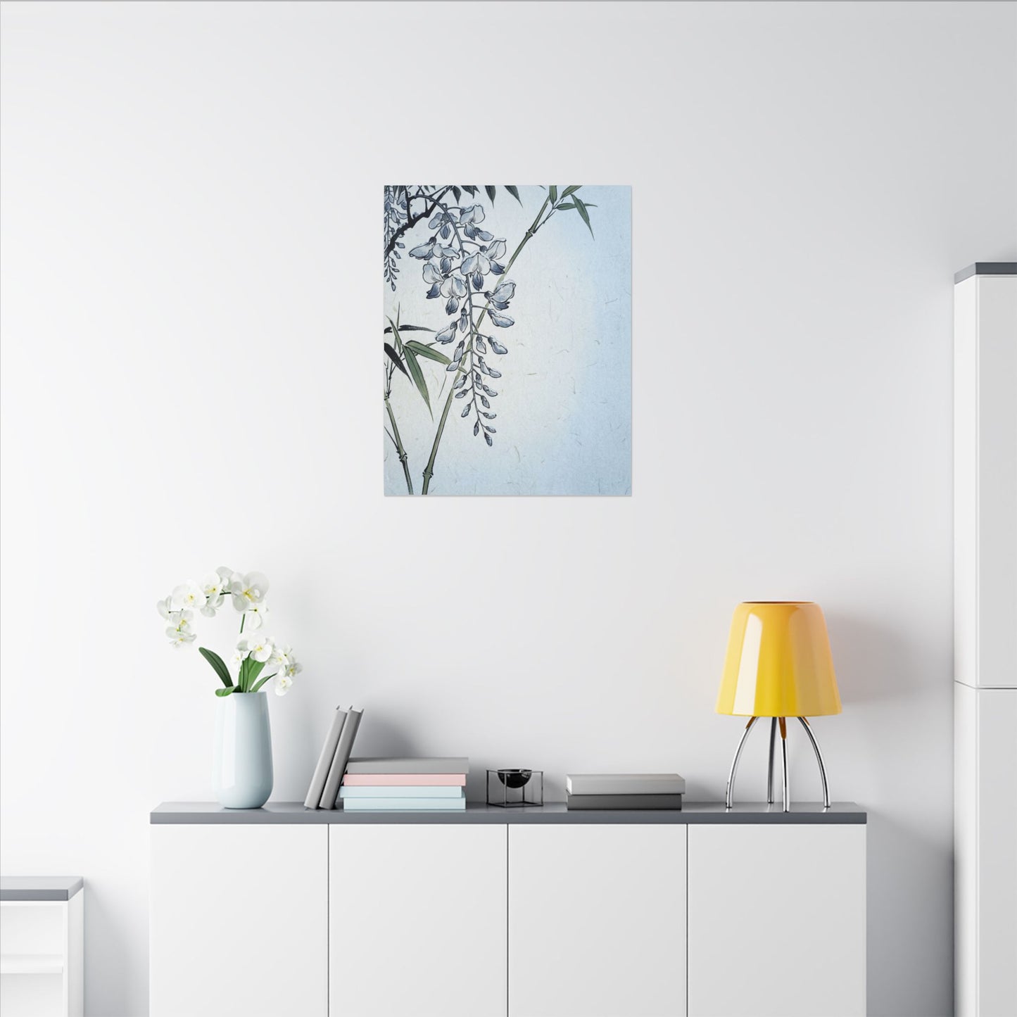 Zen Wisteria in Moonlight | Ukiyo E Inspired Canvas Art