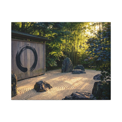 Rock Garden Enso Canvas Art | Tranquil Zen Art