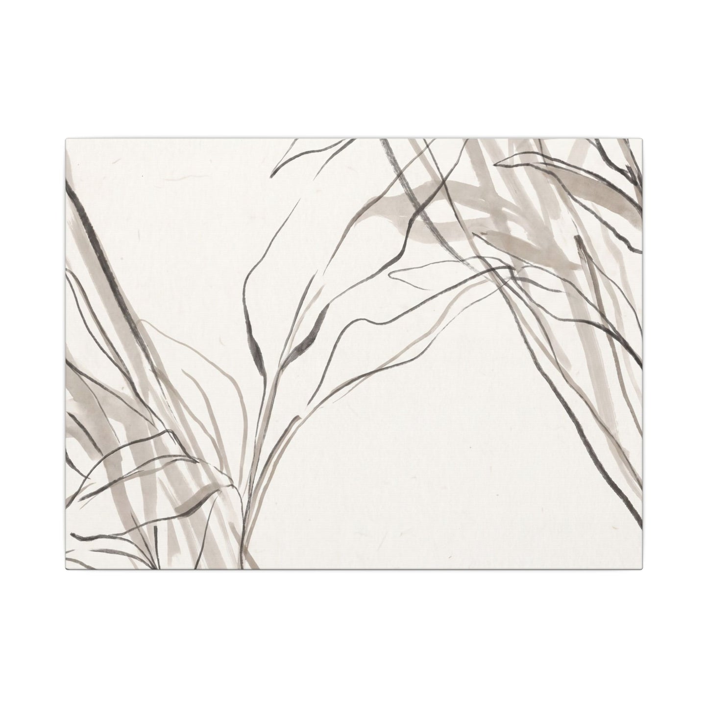 Neutral Shoji Screen Canvas Art - Minimal Line Japandi