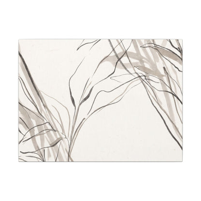 Neutral Shoji Screen Canvas Art - Minimal Line Japandi
