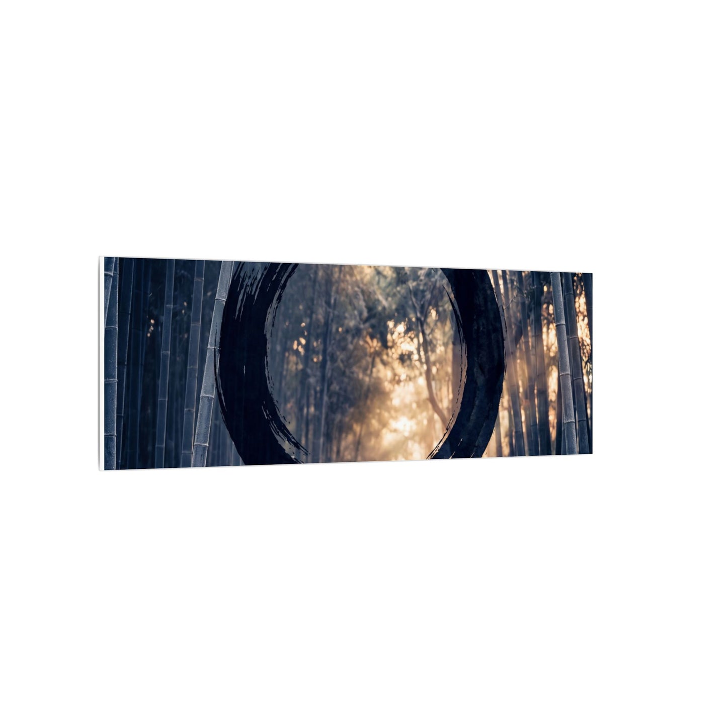 Bamboo Grove Canvas Art | Winter Zen Enso Art