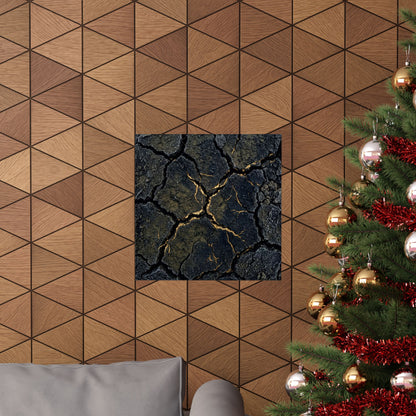 Cracked Earth Winter Wall Art Print | Dark Japandi Moody Design